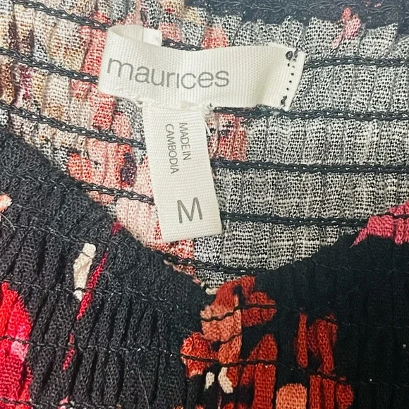 Maurices Red and Pink Smocked Maxi Dress ✨NWOT✨ - Picture 6 of 7